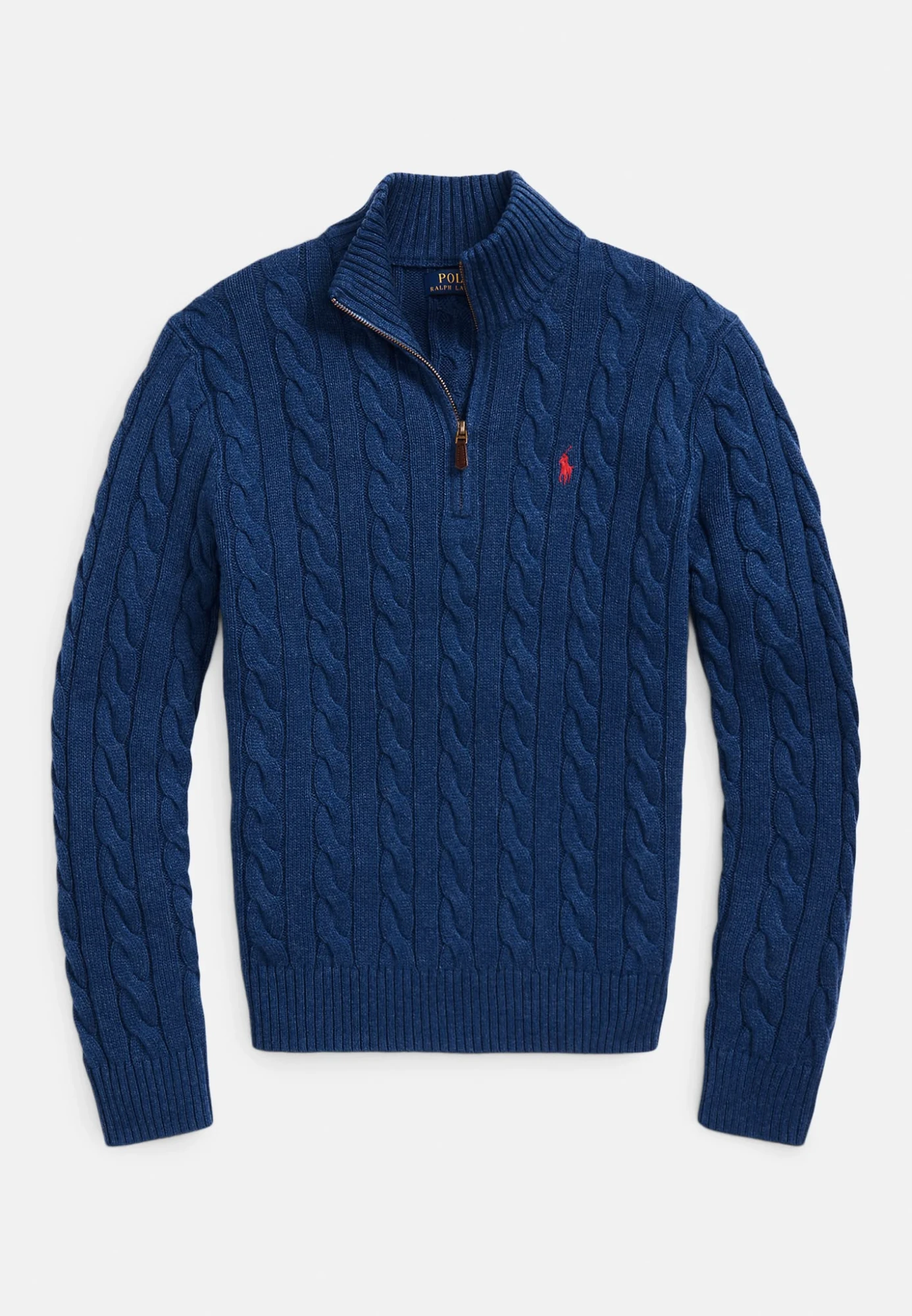 Polo Cable-Knit Quarter-Zip Sweater – Royal Blue