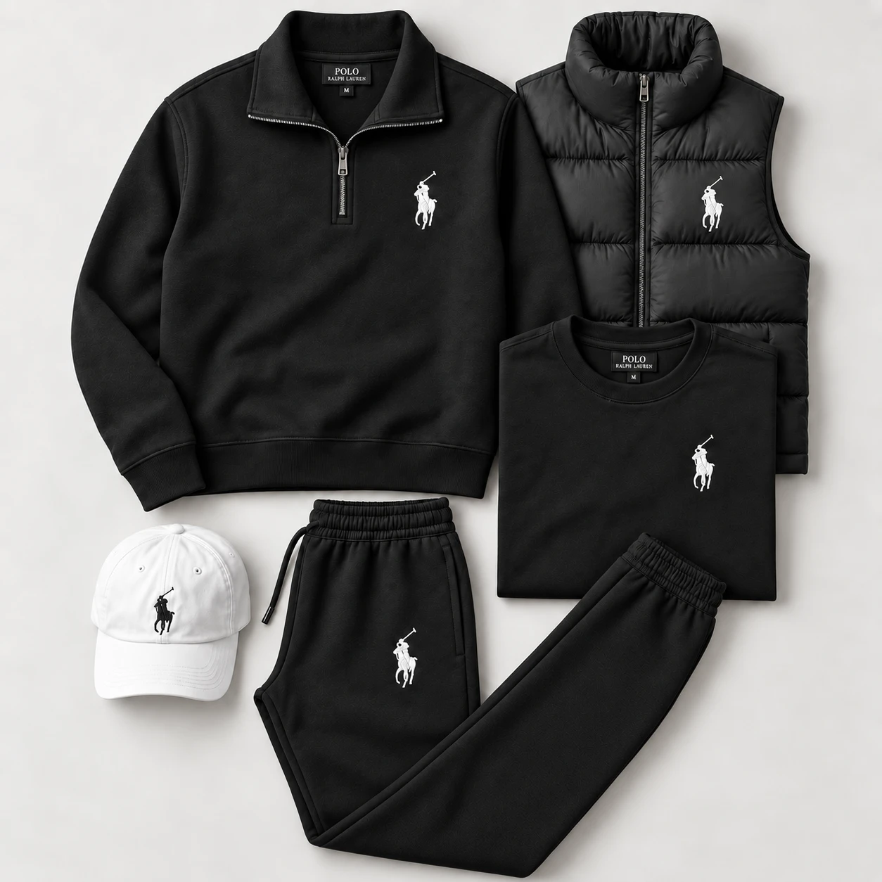 Polo Heritage 5-Piece Tracksuit Set – Black