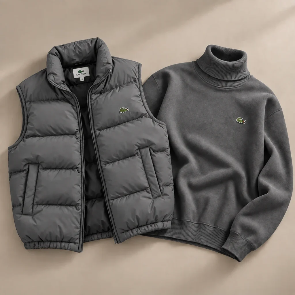 Heritage Winter Duo – Puffer Vest & Turtleneck Set – Graphite Grey