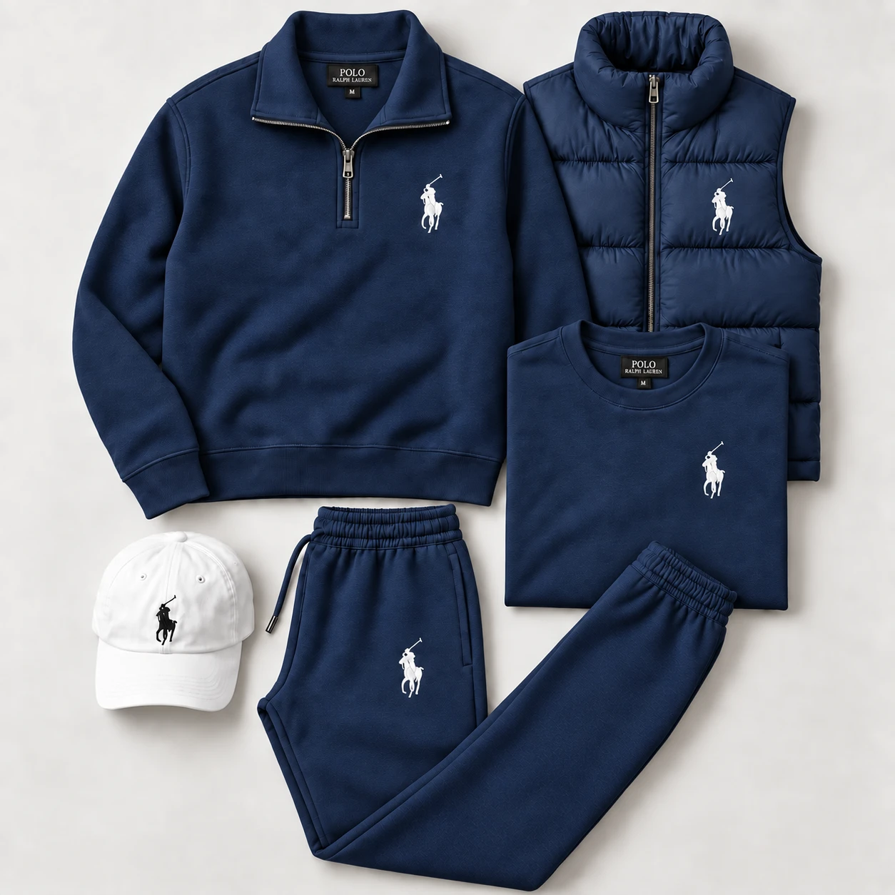 Polo Heritage 5-Piece Tracksuit Set – Navy
