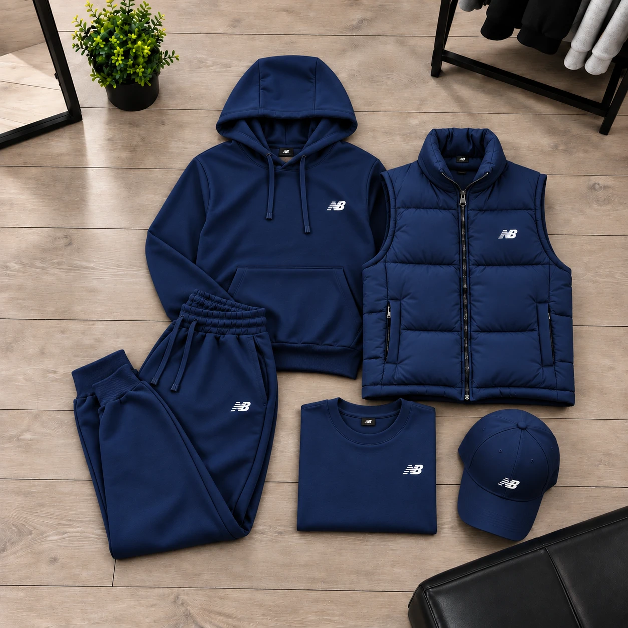New Balance Essential 3-Piece Streetwear Set – Navy