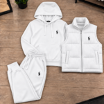3-Piece Hoodie & Puffer Vest Tracksuit Set