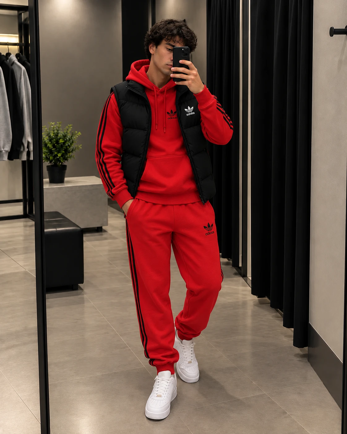 Adidas 3-Piece Tracksuit & Puffer Vest Set