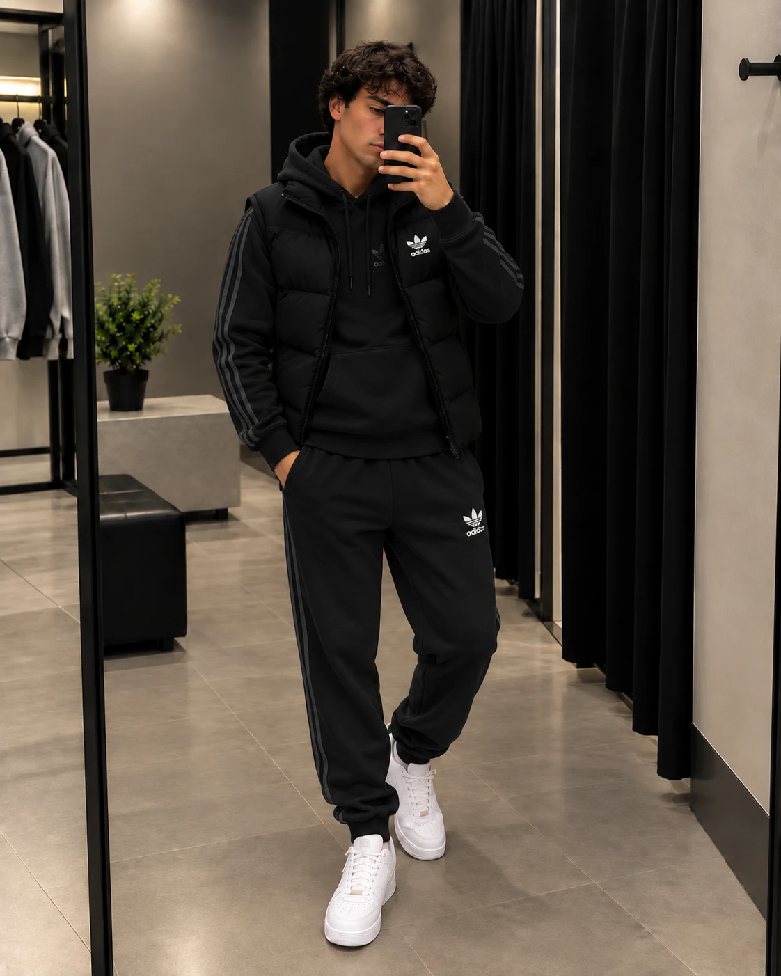 Adidas 3-Piece Tracksuit & Puffer Vest Set