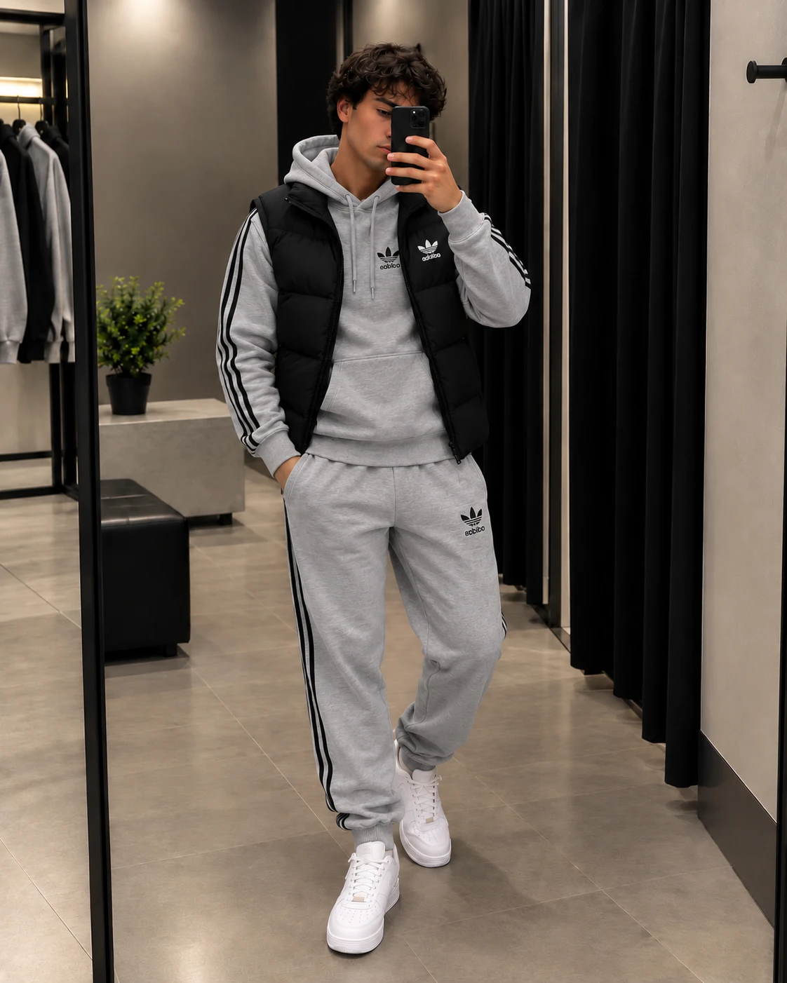 Adidas 3-Piece Tracksuit & Puffer Vest Set