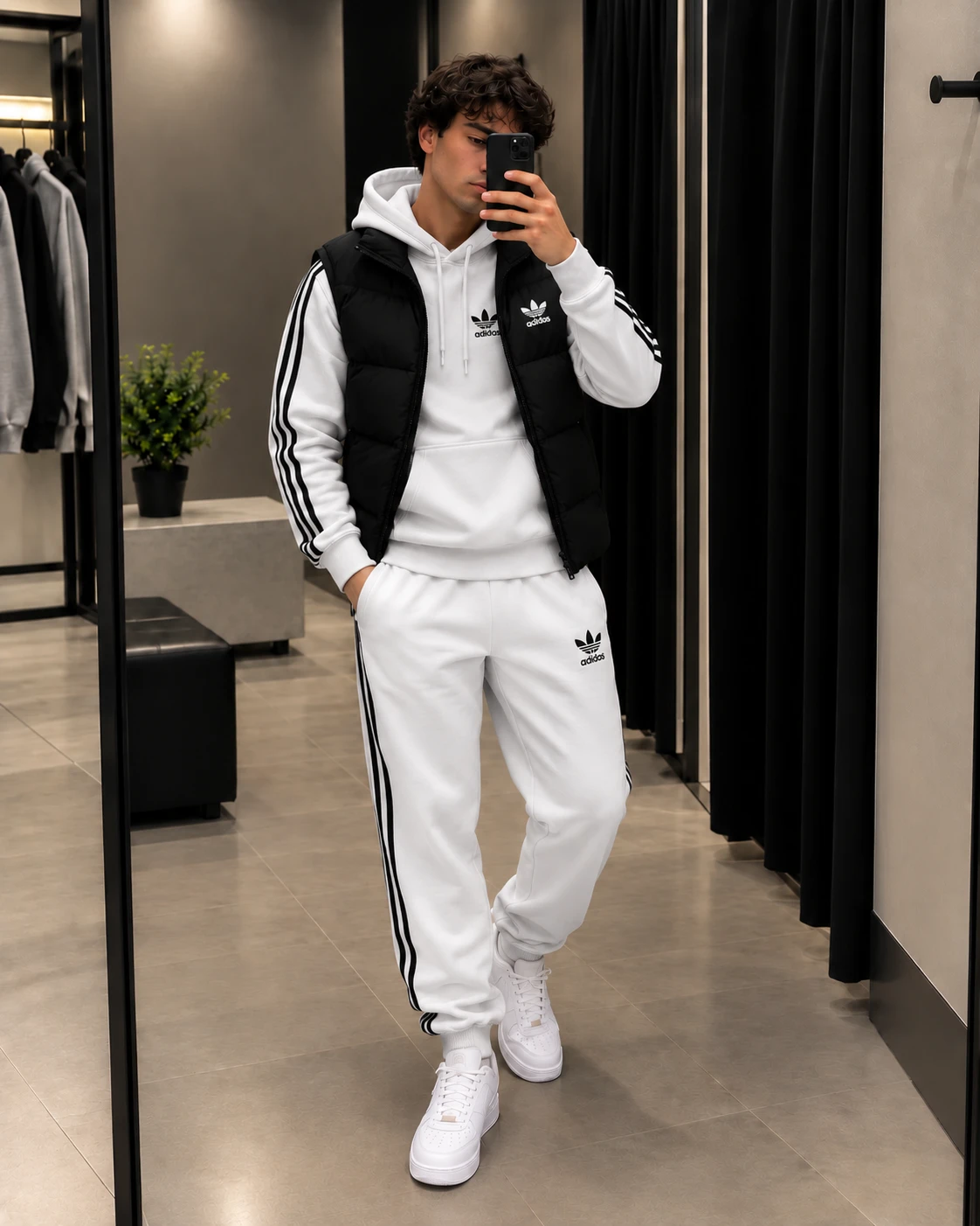 Adidas 3-Piece Tracksuit & Puffer Vest Set