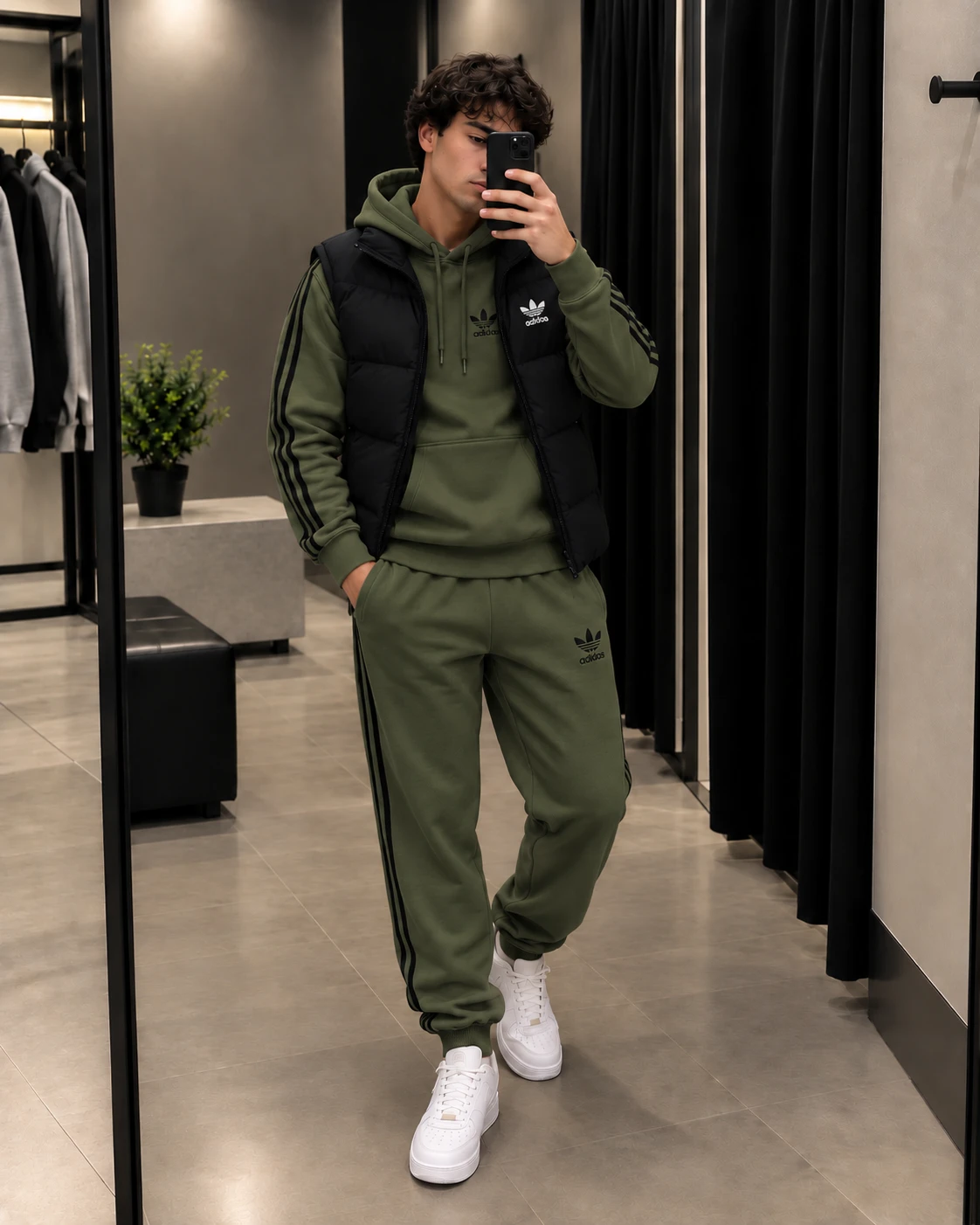 Adidas 3-Piece Tracksuit & Puffer Vest Set