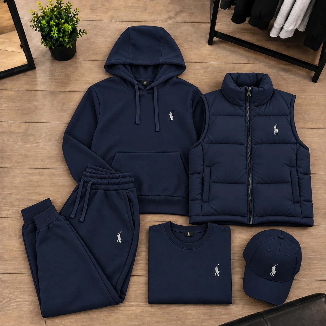 Polo Heritage 5-Piece Premium Tracksuit Set – Navy