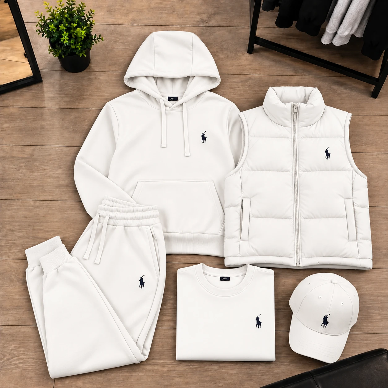 Polo Heritage 5-Piece Premium Tracksuit Set – White
