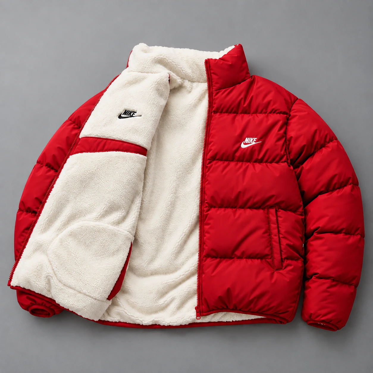 Nike Reversible Sherpa Puffer Jacket – University Red