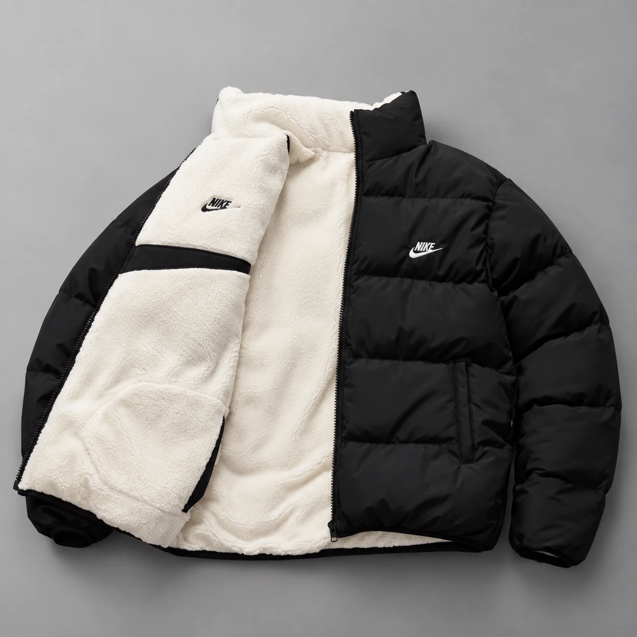 Nike Reversible Sherpa Puffer Jacket – Black