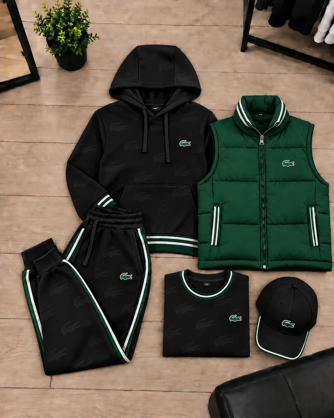 Lacoste Essential 5-Piece Tracksuit Set – Jet Black