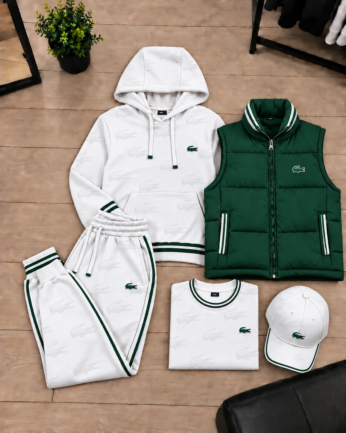 Lacoste Essential 5-Piece Tracksuit Set – Optic White