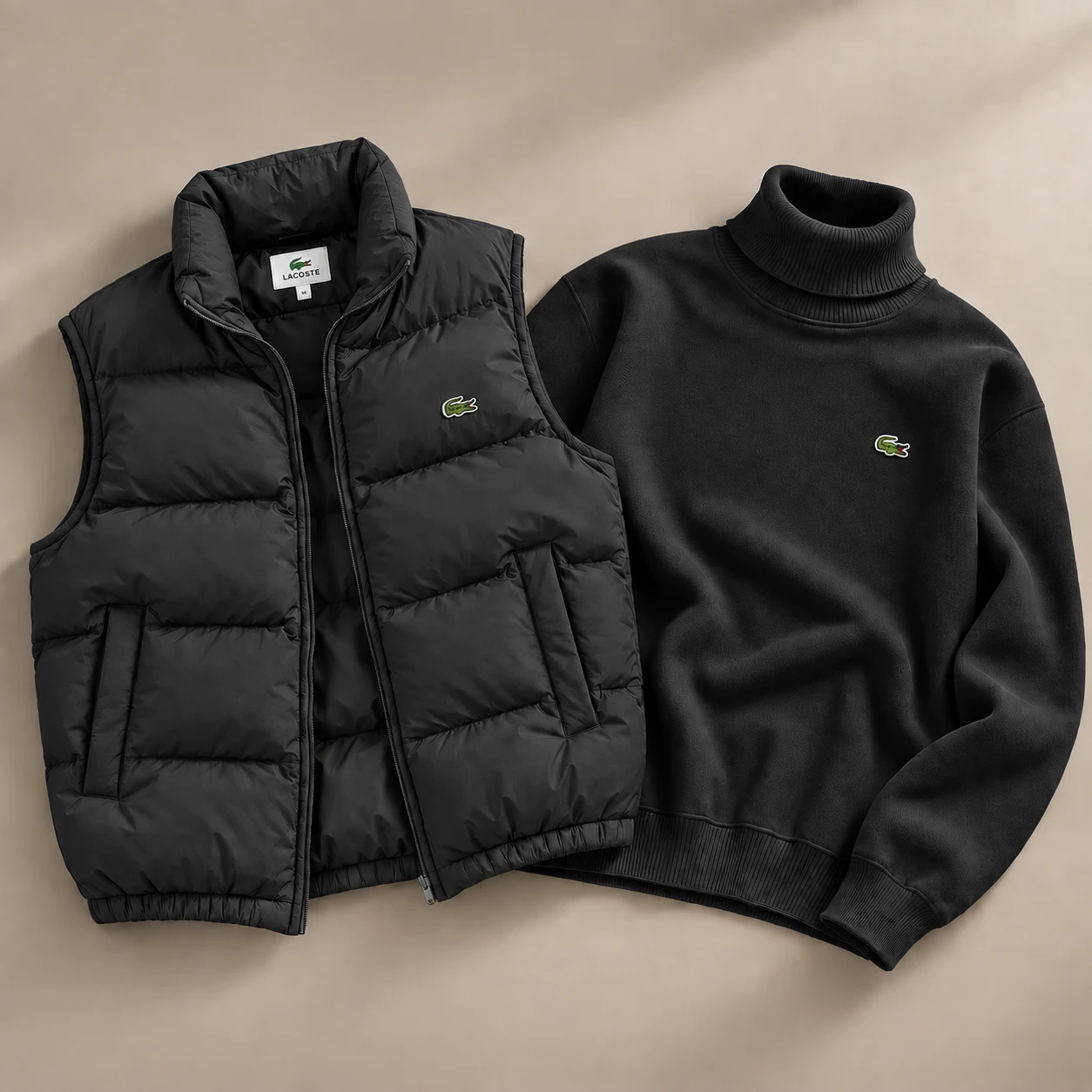 Heritage Winter Duo – Puffer Vest & Turtleneck Set – Black
