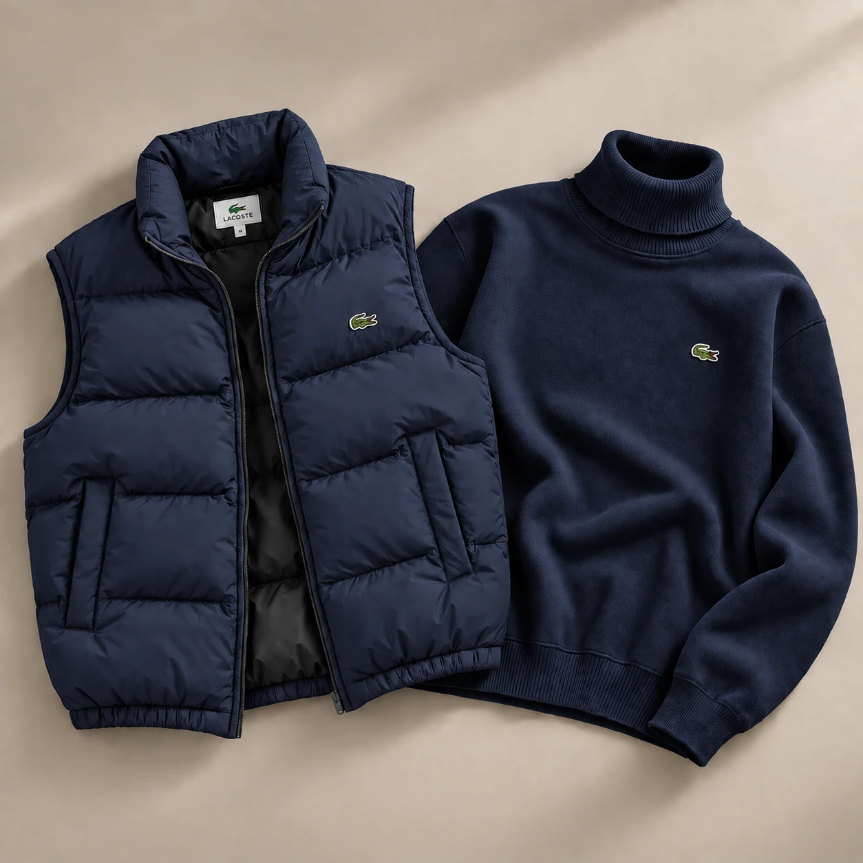 Heritage Winter Duo – Puffer Vest & Turtleneck Set – Navy