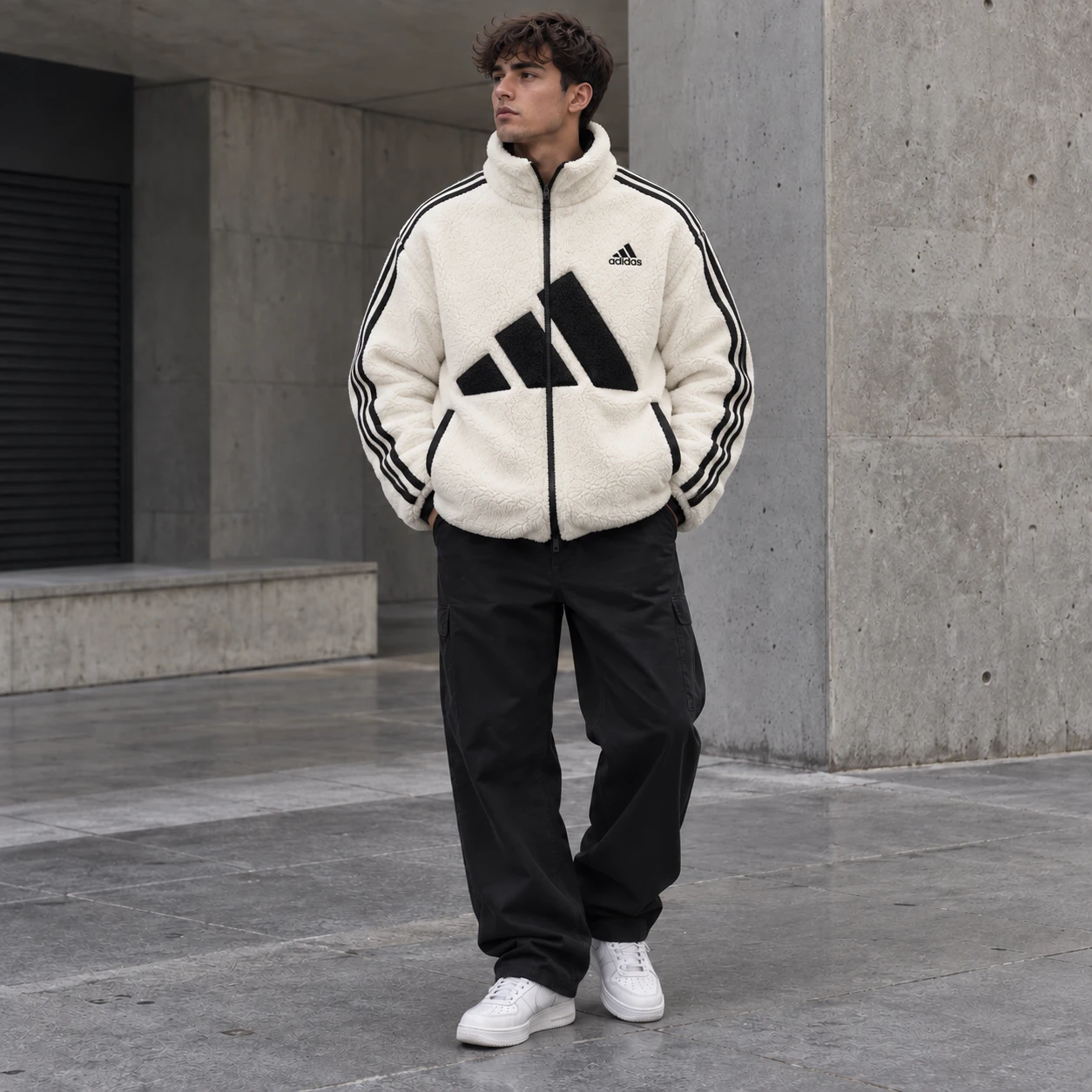 Adidas Reversible Puffer & Sherpa Jacket – 2 in 1