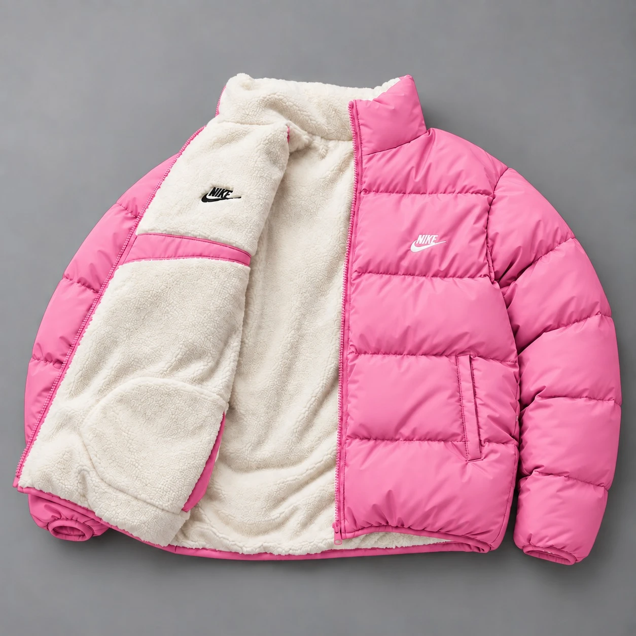Nike Reversible Sherpa Puffer Jacket – Pink