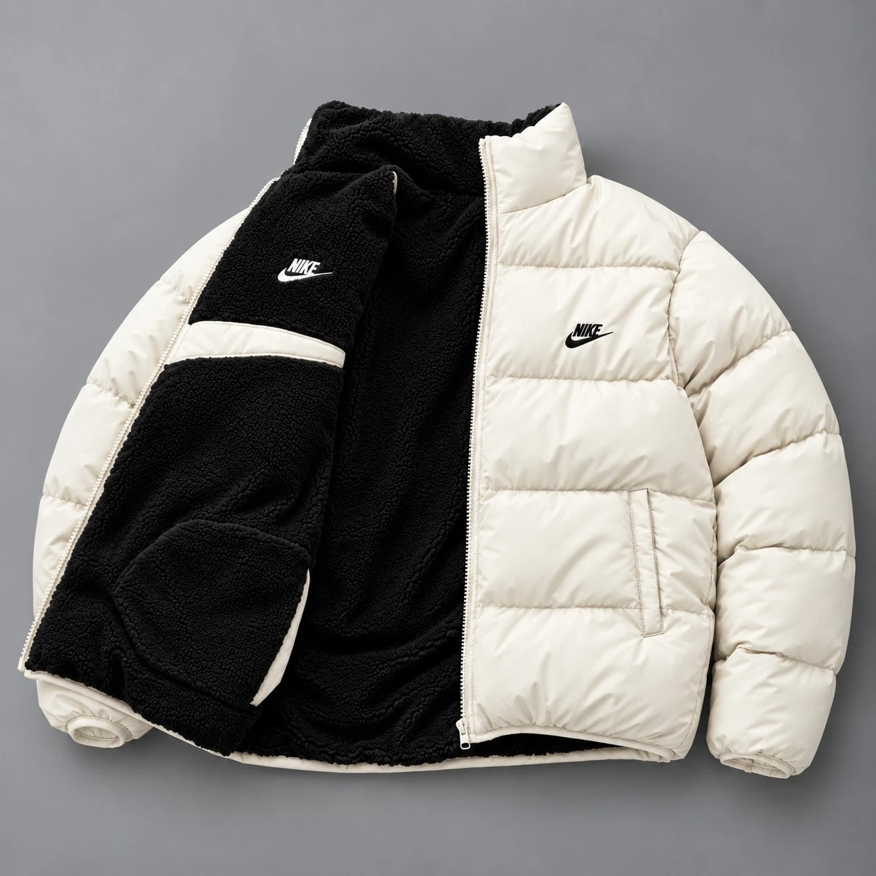 Nike Reversible Sherpa Puffer Jacket – Cream