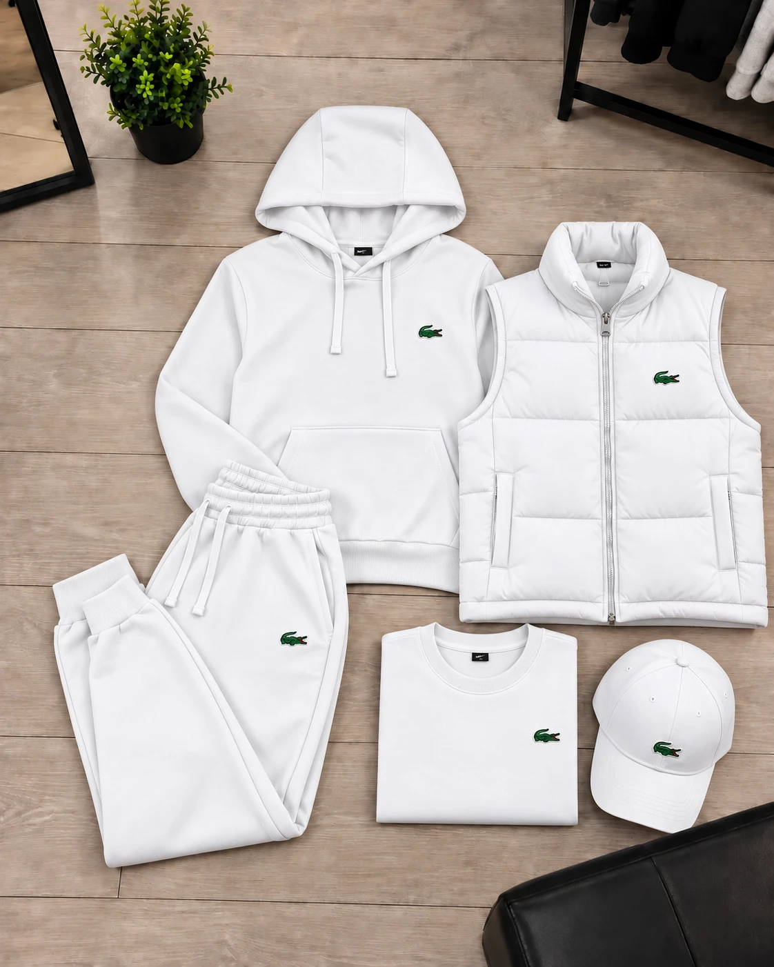 Lacoste Essential 5-Piece Tracksuit Set – White
